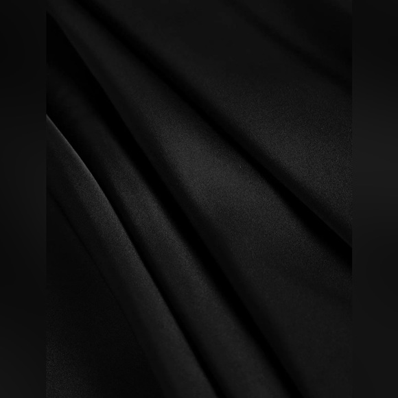 Black Criss Cross Cut Out Backless Silk Slinky Maxi Dress - Picture 5 of 7